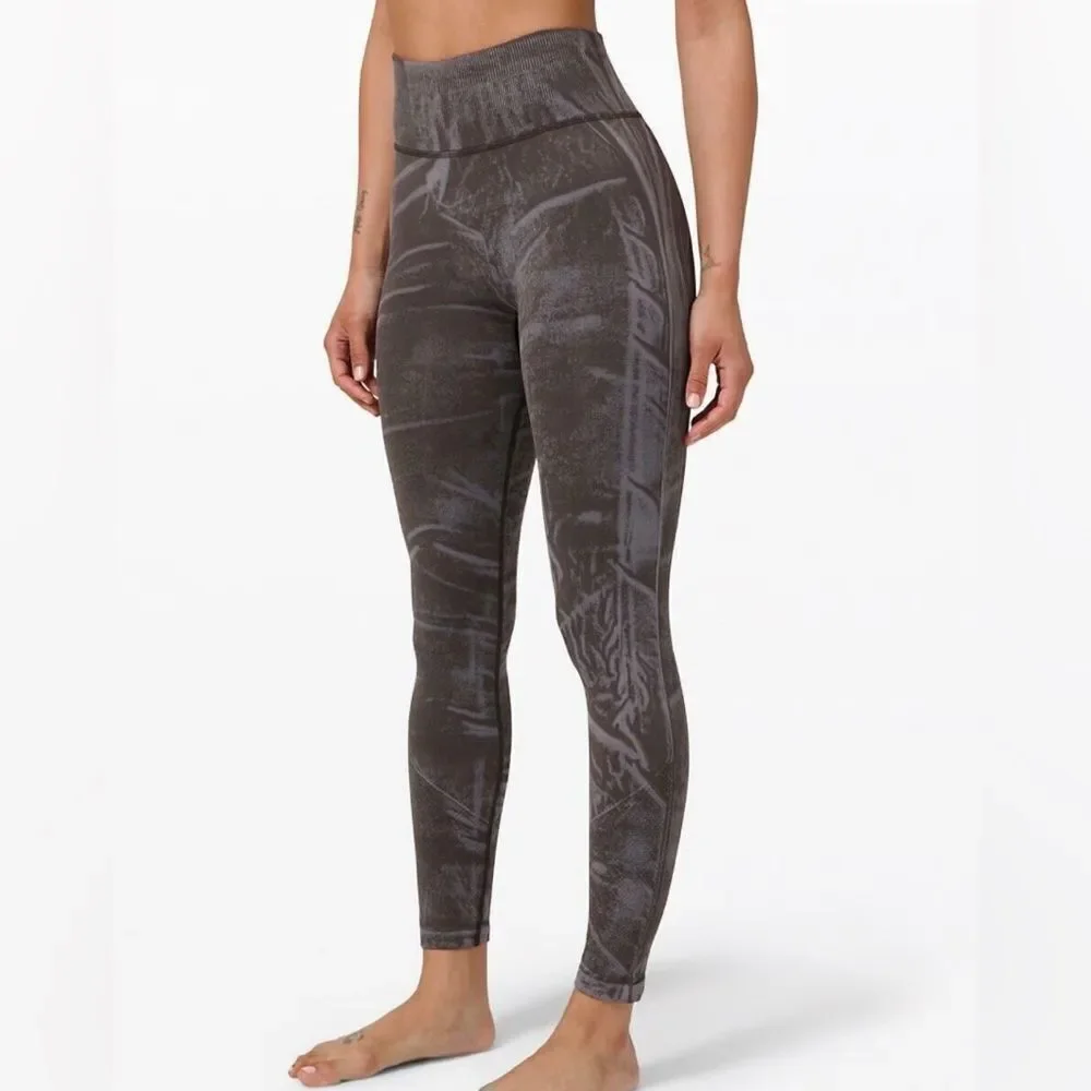 Lululemon Ebb to Street Stone Wash Graphite Full Length Seamless Leggings